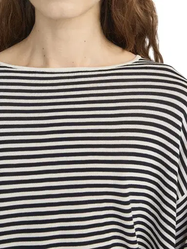 Frame Women's Striped Slouchy Cotton Sweater - Cream Multi | Thumbnail 6 Frame Women's Striped Slouchy Cotton Sweater - Cream Multi | Thumbnail 6