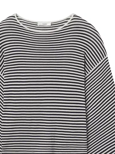 Frame Women's Striped Slouchy Cotton Sweater - Cream Multi | Thumbnail 7 Frame Women's Striped Slouchy Cotton Sweater - Cream Multi | Thumbnail 7