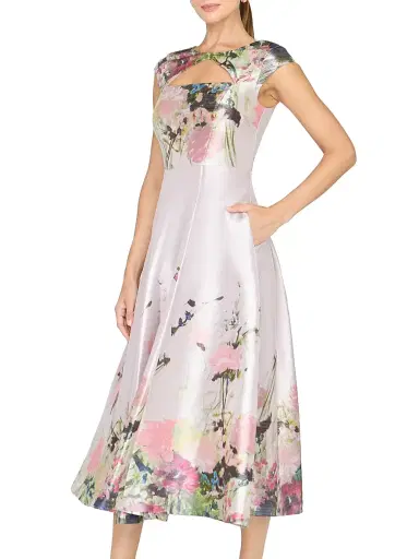 Kay Unger Women's Augusta Blossom Tea-Length Cocktail Dress - Lilac Mist Multi | Thumbnail 3 Kay Unger Women's Augusta Blossom Tea-Length Cocktail Dress - Lilac Mist Multi | Thumbnail 3