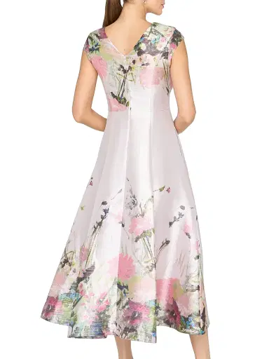 Kay Unger Women's Augusta Blossom Tea-Length Cocktail Dress - Lilac Mist Multi | Thumbnail 4 Kay Unger Women's Augusta Blossom Tea-Length Cocktail Dress - Lilac Mist Multi | Thumbnail 4
