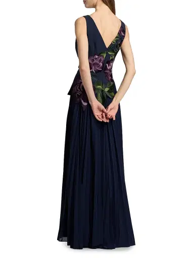 Kay Unger Women's Jayla Stretch Crepe A-Line Gown - Dark Twilight | Thumbnail 5 Kay Unger Women's Jayla Stretch Crepe A-Line Gown - Dark Twilight | Thumbnail 5