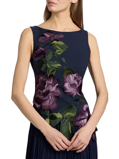 Kay Unger Women's Jayla Stretch Crepe A-Line Gown - Dark Twilight | Thumbnail 6 Kay Unger Women's Jayla Stretch Crepe A-Line Gown - Dark Twilight | Thumbnail 6