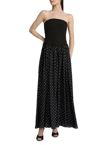 Toccin Women's Odette Strapless Corset Combo Maxi Dress - Jet Polka Dot | Thumbnail 3 Toccin Women's Odette Strapless Corset Combo Maxi Dress - Jet Polka Dot | Thumbnail 3