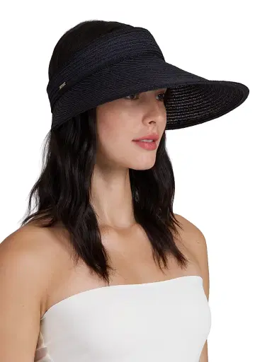 Eugenia Kim Women's Trixie Hemp-Blend Packable Visor - Black | Thumbnail 2 Eugenia Kim Women's Trixie Hemp-Blend Packable Visor - Black | Thumbnail 2
