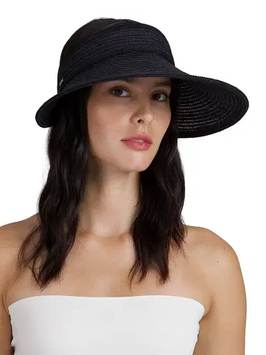 Eugenia Kim Women's Trixie Hemp-Blend Packable Visor - Black | Thumbnail 5 Eugenia Kim Women's Trixie Hemp-Blend Packable Visor - Black | Thumbnail 5