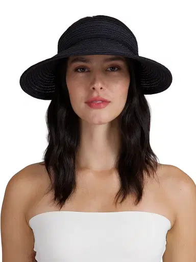 Eugenia Kim Women's Trixie Hemp-Blend Packable Visor - Black | Thumbnail 1 Eugenia Kim Women's Trixie Hemp-Blend Packable Visor - Black | Thumbnail 1