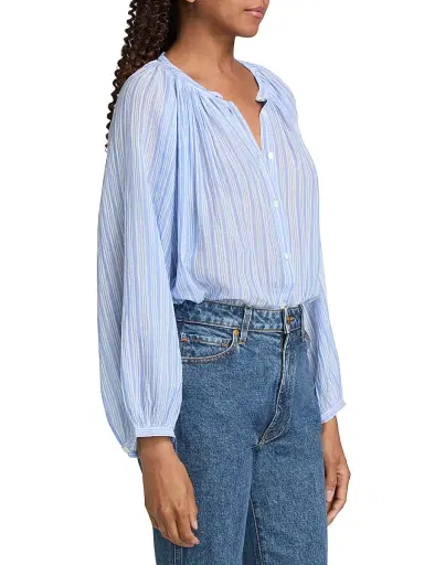 DÔEN Women's Jonie Striped Cotton Relaxed-Fit Top - Salerno Stripe | Thumbnail 4 DÔEN Women's Jonie Striped Cotton Relaxed-Fit Top - Salerno Stripe | Thumbnail 4