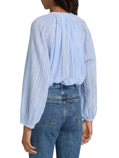 DÔEN Women's Jonie Striped Cotton Relaxed-Fit Top - Salerno Stripe | Thumbnail 5 DÔEN Women's Jonie Striped Cotton Relaxed-Fit Top - Salerno Stripe | Thumbnail 5