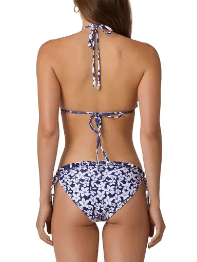 Shoshanna Women's Floral Ruffled Triangle Bikini Top - Navy | Thumbnail 3 Shoshanna Women's Floral Ruffled Triangle Bikini Top - Navy | Thumbnail 3