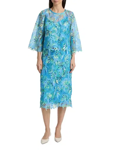 Ungaro Women's Parker Printed Lace Blouse - Azure Multi - Size Large | Thumbnail 2 Ungaro Women's Parker Printed Lace Blouse - Azure Multi - Size Large | Thumbnail 2