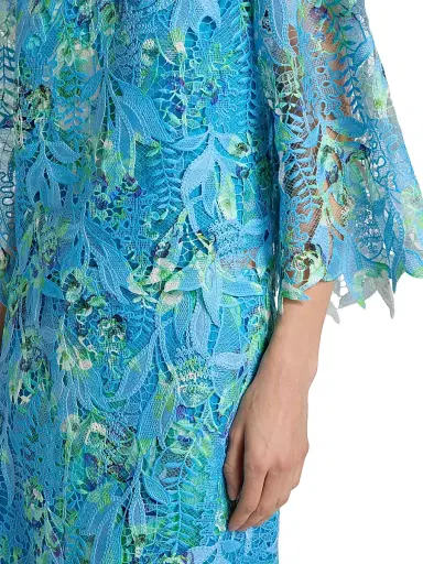 Ungaro Women's Parker Printed Lace Blouse - Azure Multi - Size Large | Thumbnail 6 Ungaro Women's Parker Printed Lace Blouse - Azure Multi - Size Large | Thumbnail 6