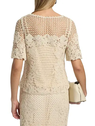 Kobi Halperin Women's Magnolia Crochet Blouse - Ecru | Thumbnail 5 Kobi Halperin Women's Magnolia Crochet Blouse - Ecru | Thumbnail 5