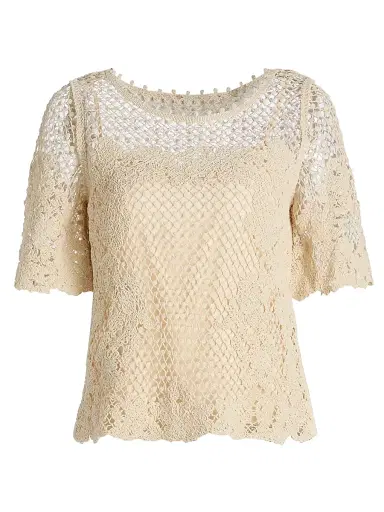 Kobi Halperin Women's Magnolia Crochet Blouse - Ecru | Thumbnail 1 Kobi Halperin Women's Magnolia Crochet Blouse - Ecru | Thumbnail 1