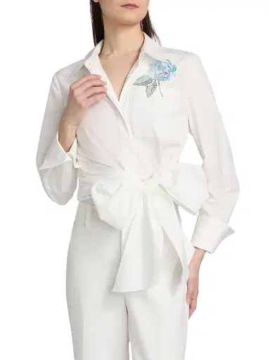 Ungaro Women's Dixie Sequin Appliqué Blouse - White - Size XXL | Thumbnail 3 Ungaro Women's Dixie Sequin Appliqué Blouse - White - Size XXL | Thumbnail 3