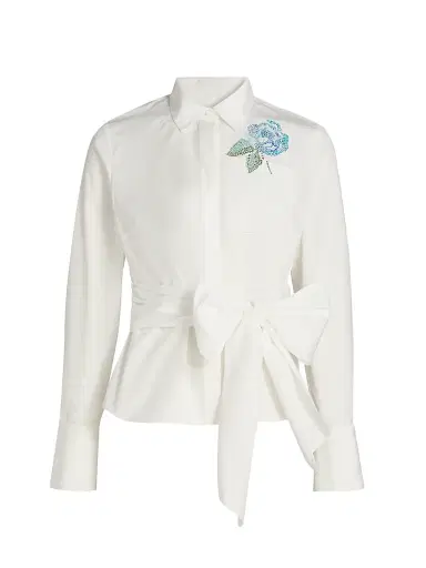 Ungaro Women's Dixie Sequin Appliqué Blouse - White - Size XXL | Thumbnail 1 Ungaro Women's Dixie Sequin Appliqué Blouse - White - Size XXL | Thumbnail 1
