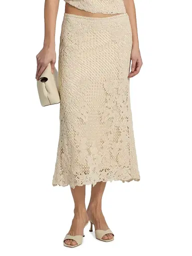 Kobi Halperin Women's Lainey Crochet Midi-Skirt - Ecru | Thumbnail 3 Kobi Halperin Women's Lainey Crochet Midi-Skirt - Ecru | Thumbnail 3