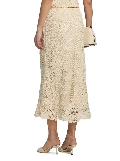 Kobi Halperin Women's Lainey Crochet Midi-Skirt - Ecru | Thumbnail 5 Kobi Halperin Women's Lainey Crochet Midi-Skirt - Ecru | Thumbnail 5