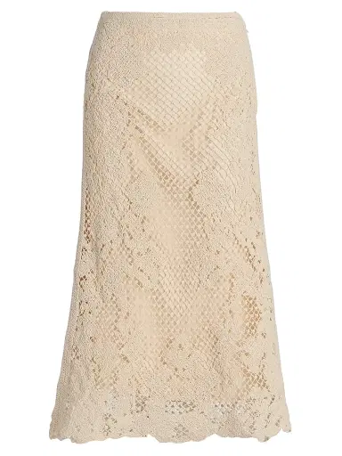 Kobi Halperin Women's Lainey Crochet Midi-Skirt - Ecru | Thumbnail 1 Kobi Halperin Women's Lainey Crochet Midi-Skirt - Ecru | Thumbnail 1