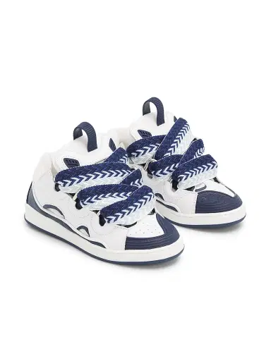 Lanvin Kid's Curb Sneakers - White Navy 1 (Child) | Thumbnail 1 Lanvin Kid's Curb Sneakers - White Navy 1 (Child) | Thumbnail 1