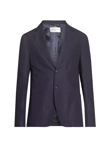 OFFICINE GÉNÉRALE Men's Michel Piedye Single-Breasted Blazer - Navy Ink - Size 46 | Thumbnail 1 OFFICINE GÉNÉRALE Men's Michel Piedye Single-Breasted Blazer - Navy Ink - Size 46 | Thumbnail 1