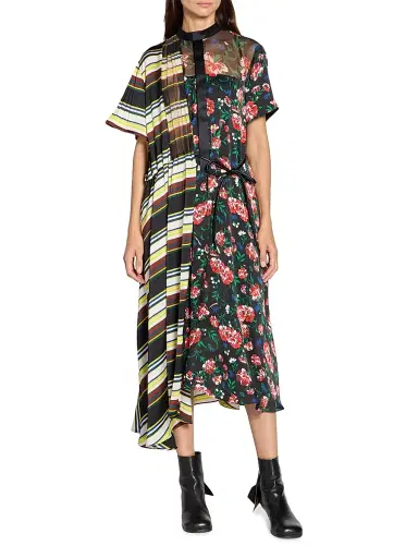 Sacai Women's Pattern Mix Shirtdress | Thumbnail 3 Sacai Women's Pattern Mix Shirtdress | Thumbnail 3