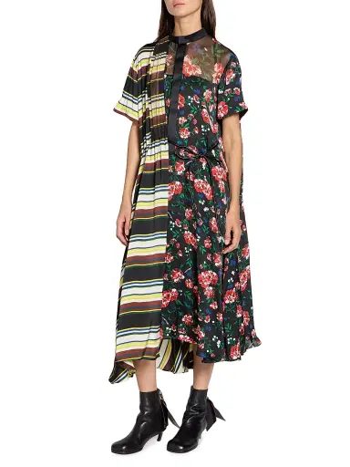 Sacai Women's Pattern Mix Shirtdress | Thumbnail 4 Sacai Women's Pattern Mix Shirtdress | Thumbnail 4