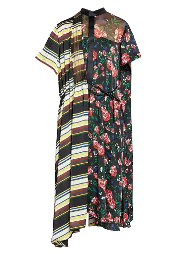 Sacai Women's Pattern Mix Shirtdress | Thumbnail 1 Sacai Women's Pattern Mix Shirtdress | Thumbnail 1