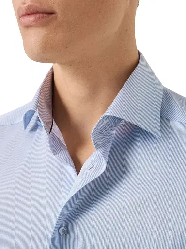 Eton Men's Striped Twill Contemporary-Fit Shirt - Blue - Size 18 | Thumbnail 4 Eton Men's Striped Twill Contemporary-Fit Shirt - Blue - Size 18 | Thumbnail 4