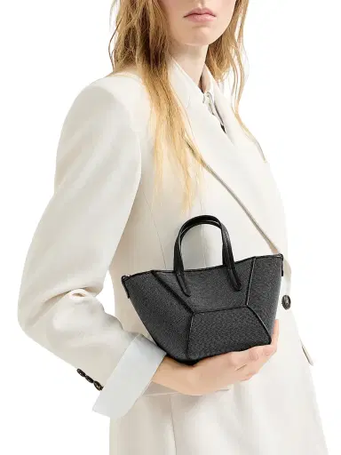 Brunello Cucinelli Women's Precious Duo Top Handle Mini Bag in Grained Leather - Black | Thumbnail 2 Brunello Cucinelli Women's Precious Duo Top Handle Mini Bag in Grained Leather - Black | Thumbnail 2