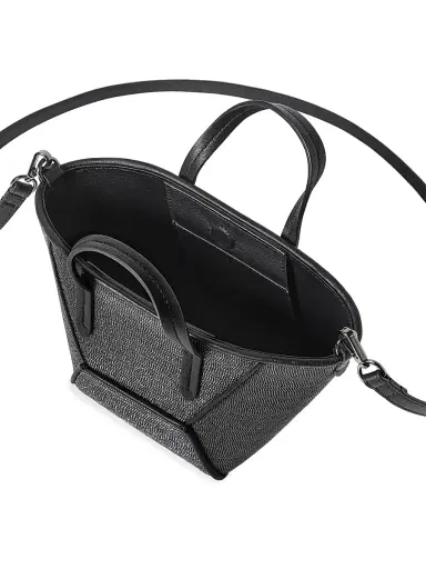 Brunello Cucinelli Women's Precious Duo Top Handle Mini Bag in Grained Leather - Black | Thumbnail 6 Brunello Cucinelli Women's Precious Duo Top Handle Mini Bag in Grained Leather - Black | Thumbnail 6