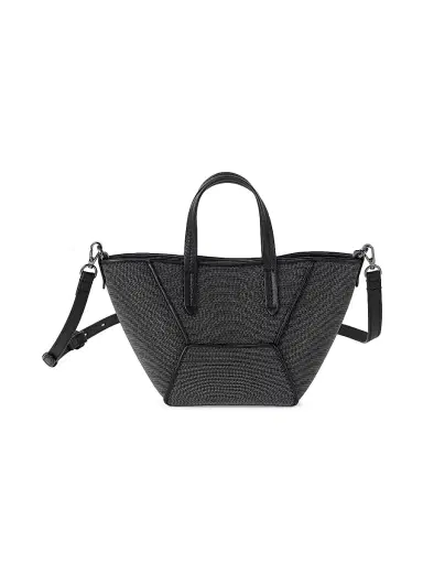 Brunello Cucinelli Women's Precious Duo Top Handle Mini Bag in Grained Leather - Black | Thumbnail 1 Brunello Cucinelli Women's Precious Duo Top Handle Mini Bag in Grained Leather - Black | Thumbnail 1