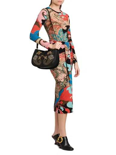 Etro Women's Paisley Lotus Print Knotted Pencil Skirt - Stamp Afdo Rosso | Thumbnail 2 Etro Women's Paisley Lotus Print Knotted Pencil Skirt - Stamp Afdo Rosso | Thumbnail 2