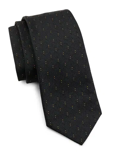 Emporio Armani Men's Stairstep-Embroidered Silk Tie | Thumbnail 1 Emporio Armani Men's Stairstep-Embroidered Silk Tie | Thumbnail 1