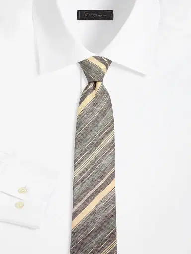 Emporio Armani Men's Striped Linen-Silk Tie - Verde | Thumbnail 2 Emporio Armani Men's Striped Linen-Silk Tie - Verde | Thumbnail 2