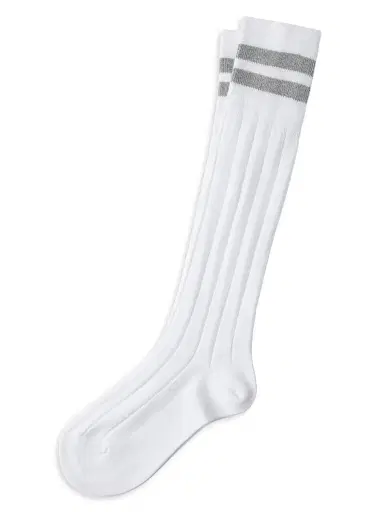 Brunello Cucinelli Women's Cotton Rib Knit Socks - Grey | Thumbnail 1 Brunello Cucinelli Women's Cotton Rib Knit Socks - Grey | Thumbnail 1