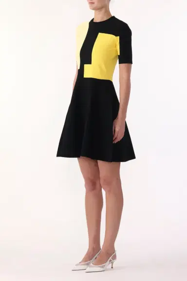Jason Wu Collection COLORBLOCK KNIT MINI DRESS WITH FLARE SKIRT | Thumbnail 2 Jason Wu Collection COLORBLOCK KNIT MINI DRESS WITH FLARE SKIRT | Thumbnail 2