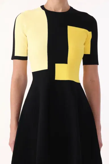 Jason Wu Collection COLORBLOCK KNIT MINI DRESS WITH FLARE SKIRT | Thumbnail 4 Jason Wu Collection COLORBLOCK KNIT MINI DRESS WITH FLARE SKIRT | Thumbnail 4