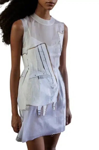 Jason Wu Collection FIT AND FLARE MINI DRESS WITH LINGERIE JACQUARD | Thumbnail 1 Jason Wu Collection FIT AND FLARE MINI DRESS WITH LINGERIE JACQUARD | Thumbnail 1