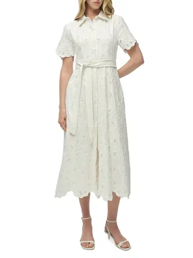 Simkhai Women's Audria Belted Midi-Shirtdress - Ivory - Size XS | Thumbnail 2 Simkhai Women's Audria Belted Midi-Shirtdress - Ivory - Size XS | Thumbnail 2