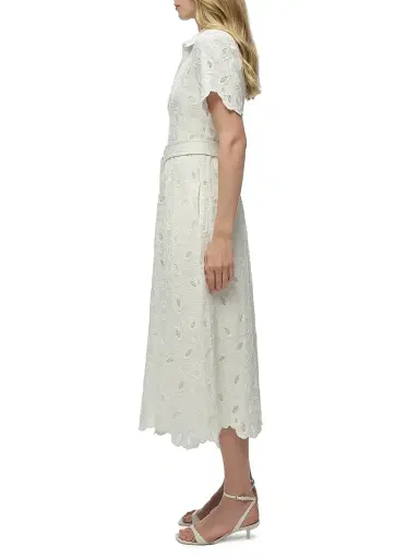 Simkhai Women's Audria Belted Midi-Shirtdress - Ivory - Size XS | Thumbnail 4 Simkhai Women's Audria Belted Midi-Shirtdress - Ivory - Size XS | Thumbnail 4