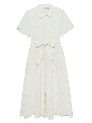 Simkhai Women's Audria Belted Midi-Shirtdress - Ivory - Size XS | Thumbnail 1 Simkhai Women's Audria Belted Midi-Shirtdress - Ivory - Size XS | Thumbnail 1