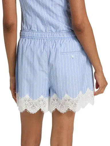 Simkhai Women's Contrast Lace-Trim Poplin Boxer Shorts | Thumbnail 5 Simkhai Women's Contrast Lace-Trim Poplin Boxer Shorts | Thumbnail 5