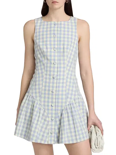 Cinq à Sept Women's Royce Gingham Minidress - Lilac Opal | Thumbnail 3 Cinq à Sept Women's Royce Gingham Minidress - Lilac Opal | Thumbnail 3