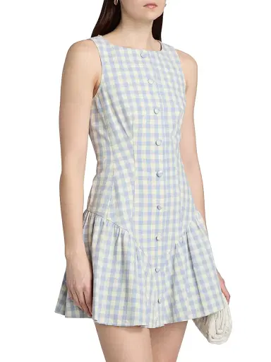 Cinq à Sept Women's Royce Gingham Minidress - Lilac Opal | Thumbnail 4 Cinq à Sept Women's Royce Gingham Minidress - Lilac Opal | Thumbnail 4