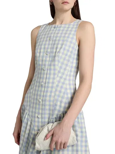Cinq à Sept Women's Royce Gingham Minidress - Lilac Opal | Thumbnail 6 Cinq à Sept Women's Royce Gingham Minidress - Lilac Opal | Thumbnail 6