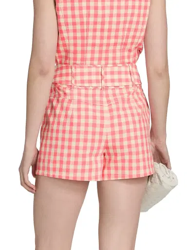 Cinq à Sept Women's Allie Cotton Gingham Shorts - Sunset Blush | Thumbnail 5 Cinq à Sept Women's Allie Cotton Gingham Shorts - Sunset Blush | Thumbnail 5