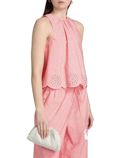 Cinq à Sept Women's Jessa Gingham Eyelet Cotton-Blend Top - Sunset Blush | Thumbnail 4 Cinq à Sept Women's Jessa Gingham Eyelet Cotton-Blend Top - Sunset Blush | Thumbnail 4