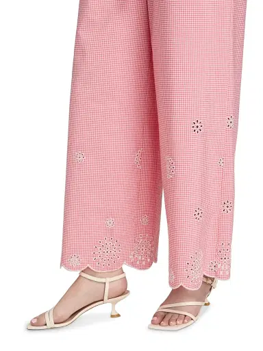 Cinq à Sept Women's Alba Eyelet Embroidered Gingham Cotton-Blend Pants - Sunset Blush | Thumbnail 6 Cinq à Sept Women's Alba Eyelet Embroidered Gingham Cotton-Blend Pants - Sunset Blush | Thumbnail 6