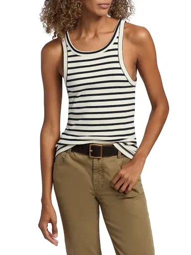 Nili Lotan Women's Jennifer Striped Cotton Tank | Thumbnail 3 Nili Lotan Women's Jennifer Striped Cotton Tank | Thumbnail 3