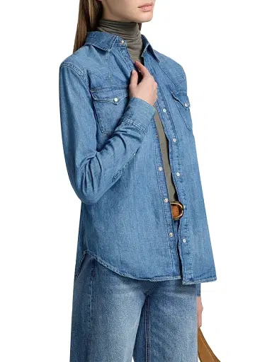 Polo Ralph Lauren Women's Western Denim Button-Front Shirt - Canaria Wash | Thumbnail 4 Polo Ralph Lauren Women's Western Denim Button-Front Shirt - Canaria Wash | Thumbnail 4